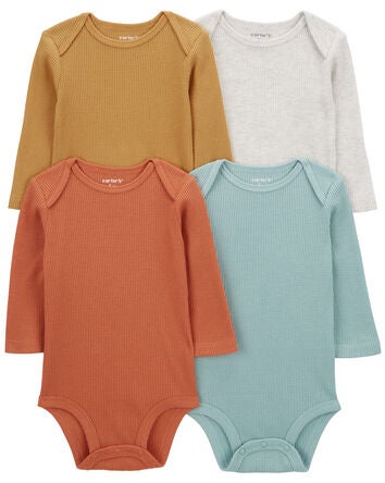 Baby 4-Pack Long-Sleeve Bodysuits, 