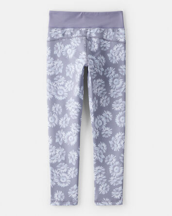 Filles - Legging de sport fleuri - Bleu, 
