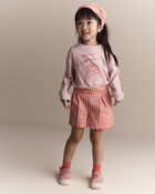 Tout-petit fille - T-shirt d&eacute;contract&eacute; &agrave; manches longues, imprim&eacute; g&acirc;teau d&rsquo;anniversaire - Rose, image 1 sur 6 diapositives