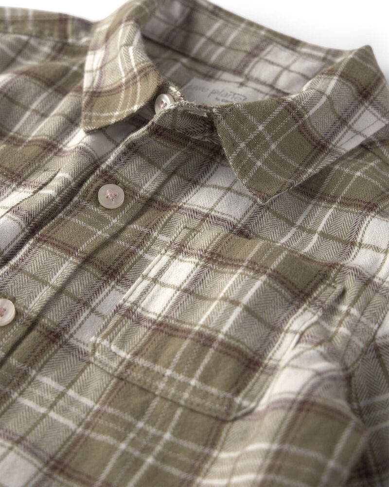 Tout-petit gar&ccedil;on - Chemise boutonn&eacute;e en flanelle de coton biologique, image 3 sur 3 diapositives