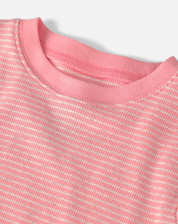 Baby Girl 2-Piece Organic Cotton Ribbed Pyjama, 