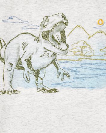 Toddler Dinosaur Knit Short-Sleeve Tee - Gray, 