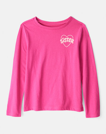 Girls Sisterhood Long-Sleeve Graphic Tee - Pink, 