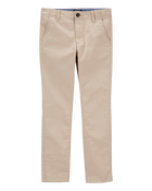 Gar&ccedil;ons - Pantalon chino ajust&eacute; en tissu extensible - Kaki, image 1 sur 3 diapositives