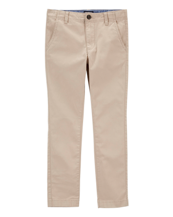 Gar&ccedil;ons - Pantalon chino ajust&eacute; en tissu extensible - Kaki, 