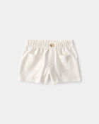 B&eacute;b&eacute; fille - Ensemble 2 pi&egrave;ces haut &agrave; coquillage et short - Jaune/Blanc, image 2 sur 4 diapositives