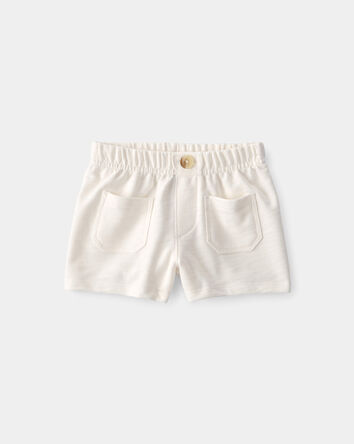 Baby Girl 2-Piece Shell Top & Short Set - Yellow/White, 