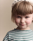 Toddler Striped Long-Sleeve Relaxed Tee - Green/Heather Grey, image 3 of 7 slides