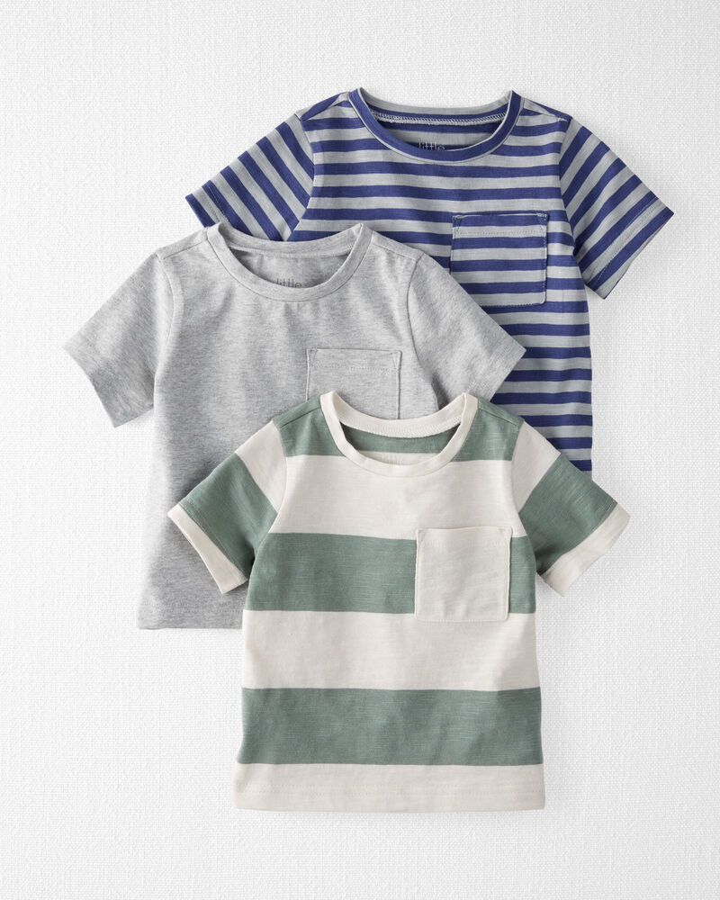 Baby 3-Pack Organic Cotton Pocket Tees, image 1 of 5 slides