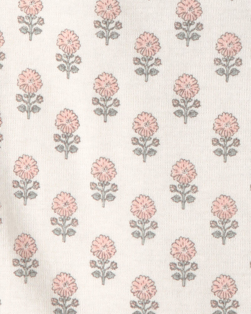 Girls 3-Pack Organic Cotton Bodysuits in Floral Print, image 5 of 6 slides