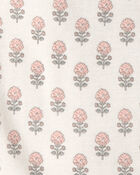 Girls 3-Pack Organic Cotton Bodysuits in Floral Print, image 5 of 6 slides