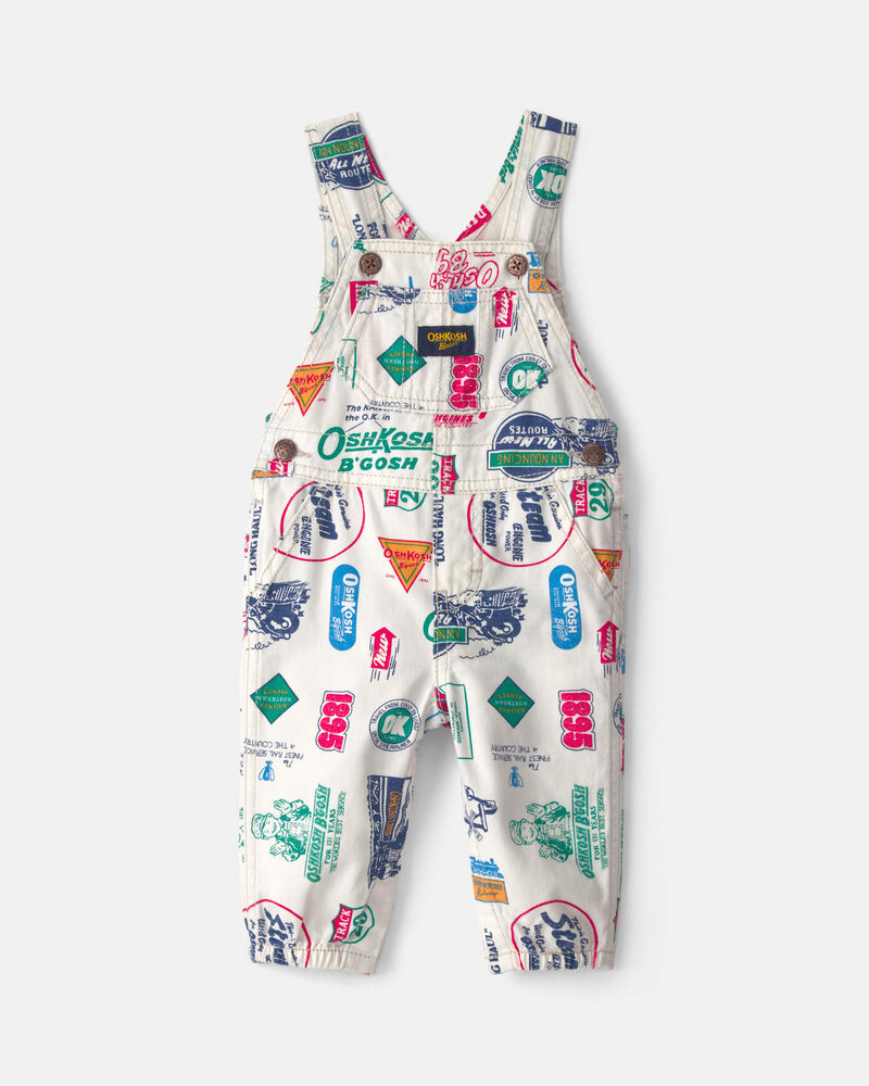 Baby Boy Vintage Logo Overalls, image 1 of 4 slides