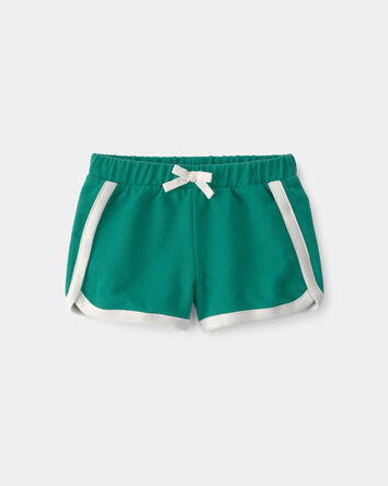Baby Girl French Terry Athletic Shorts - Green, 