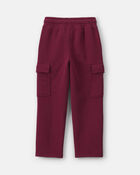Boys Fleece Cargo Pants - Burgundy, image 2 of 5 slides