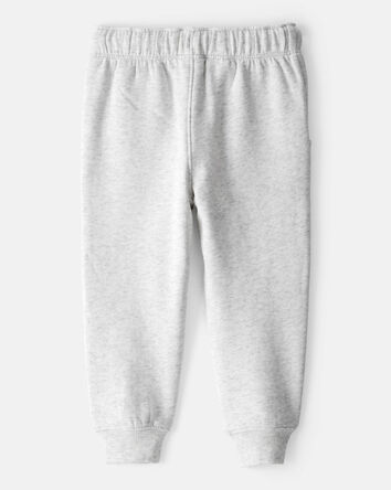 Toddler Boy Solid Fleece Cotton Jogger - Grey, 