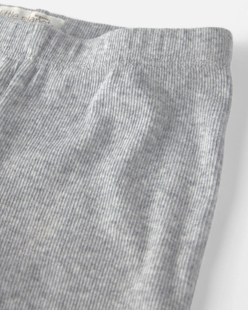 Baby Boy Organic Cotton Rib Footed Pants, image 2 of 4 slides