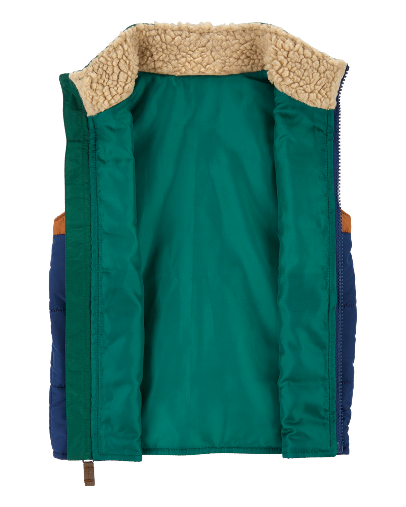 Toddler Colourblock Zip-Up Puffer Vest, image 2 of 4 slides