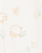 Baby Girl 3-Piece Barnyard Converter Gown & Cap Set - Ivory, image 3 of 4 slides