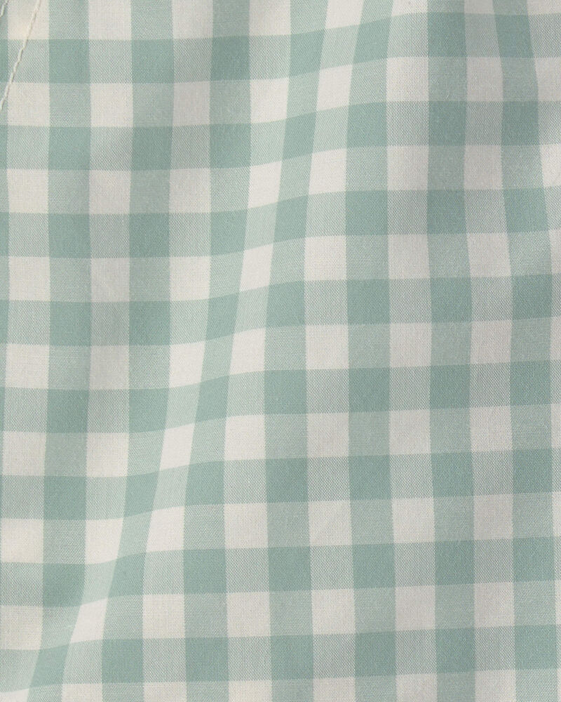 Toddler Boy Gingham Poplin Shorts - Green, image 3 of 4 slides