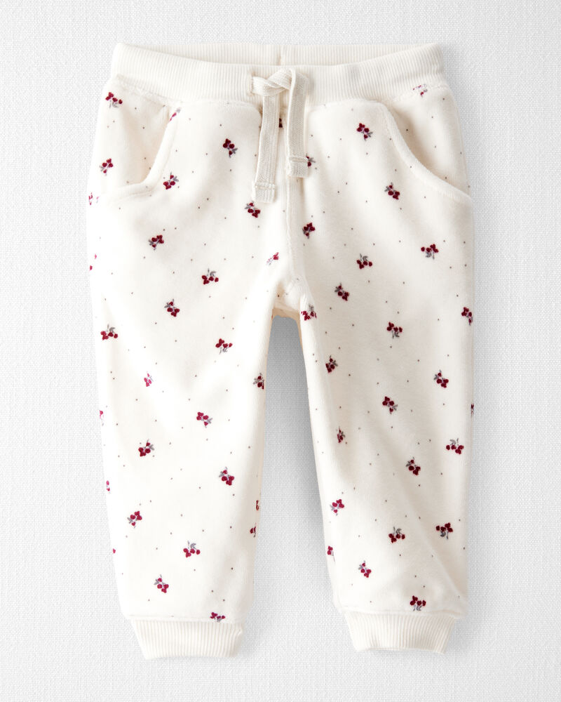 Baby Girl 2-Piece Organic Cotton Velour Set in Wild Rose Print, image 2 of 5 slides