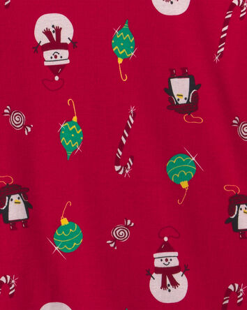 Jeune - Pyjama ajust&eacute; 2 pi&egrave;ces &agrave; motif pingouins et No&euml;l &ndash; Rouge, 