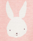 Baby Bunny 2-Way Zip Cotton Sleeper Pyjamas - Pink, image 2 of 3 slides