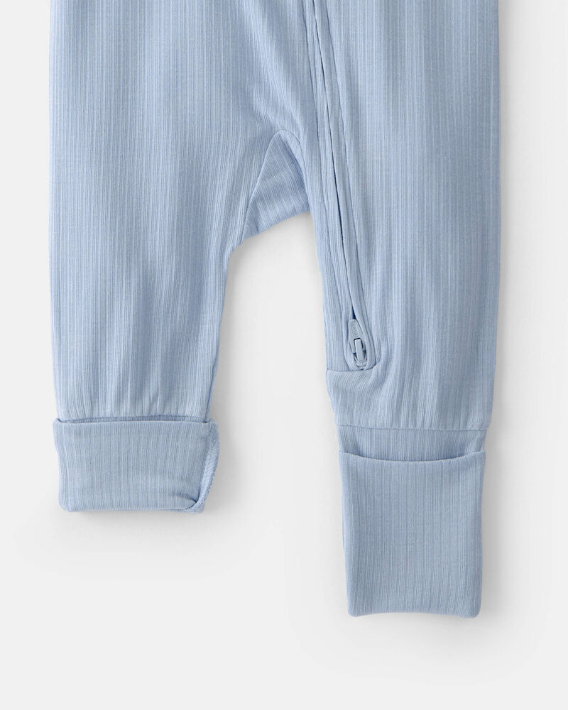 Baby Boy 2-Way Zip PurelySoft Sleeper - Blue, image 6 of 8 slides