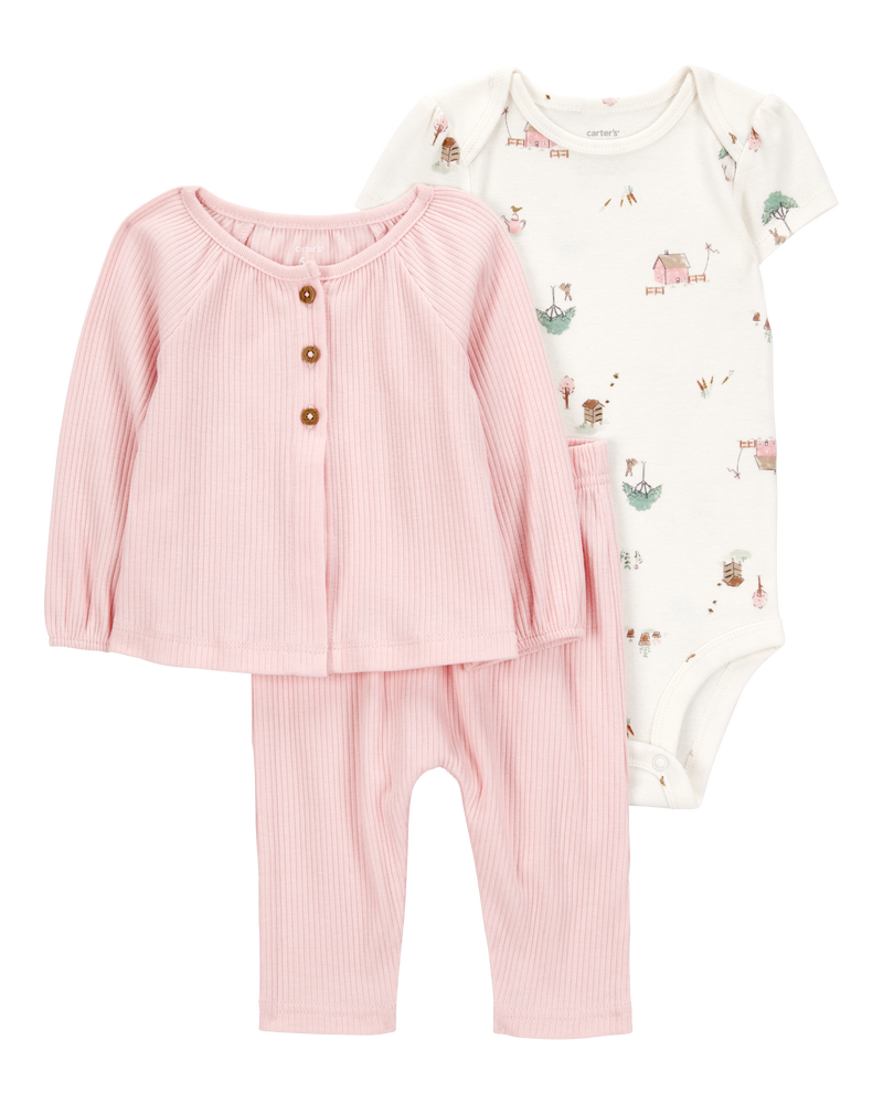 Bébé Ensemble 3 pièces cardigan Little à étable, image 1 sur 4 diapositives