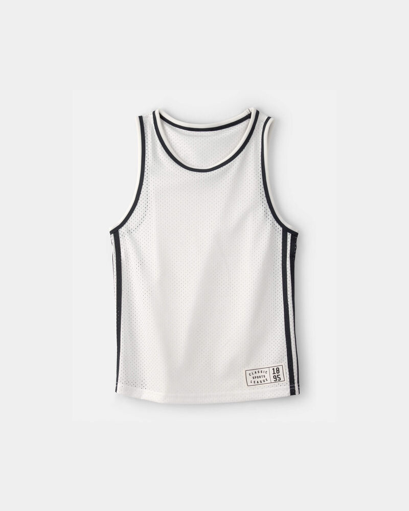 Boys Active Mesh Tank - White, image 1 of 3 slides