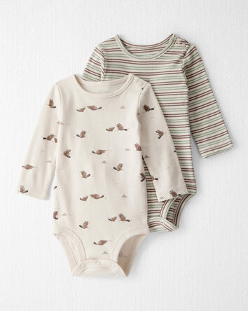 Baby 2-Pack Organic Cotton Bodysuits, 