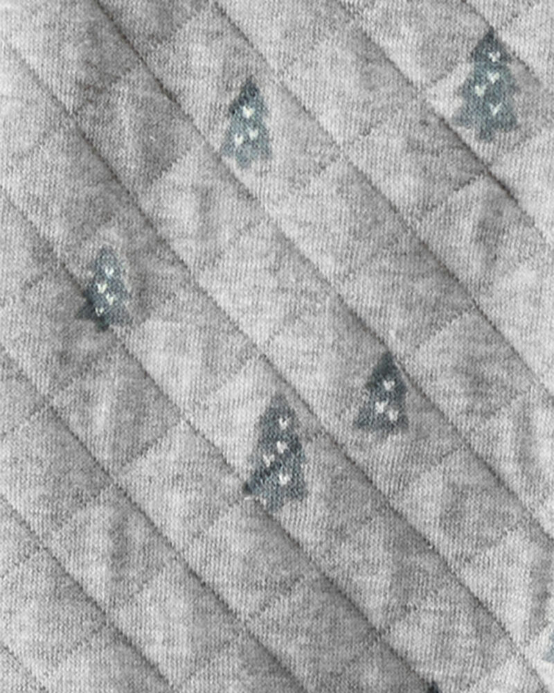Baby Organic Cotton Quilted Holiday Tree Print Sleep & Play Pyjamas, image 3 of 4 slides