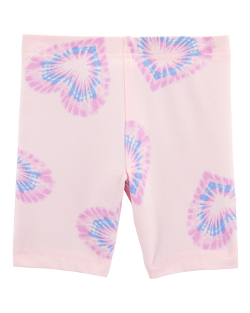 Baby Heart Print Bike Shorts - Pink, 