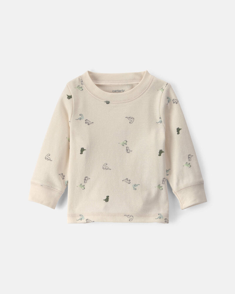 Baby Boy 2-Piece Dinosaur Long-Sleeve Overall Set - Olive Green, image 3 of 6 slides