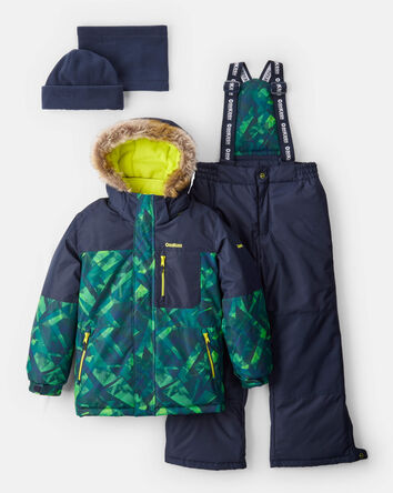 Boys 2-Piece Taslan Snowsuit Set - Green, 
