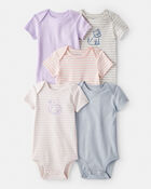 Baby Girl 5-Pack Swan Multipack Bodysuits - Purple/Blue, image 1 of 7 slides