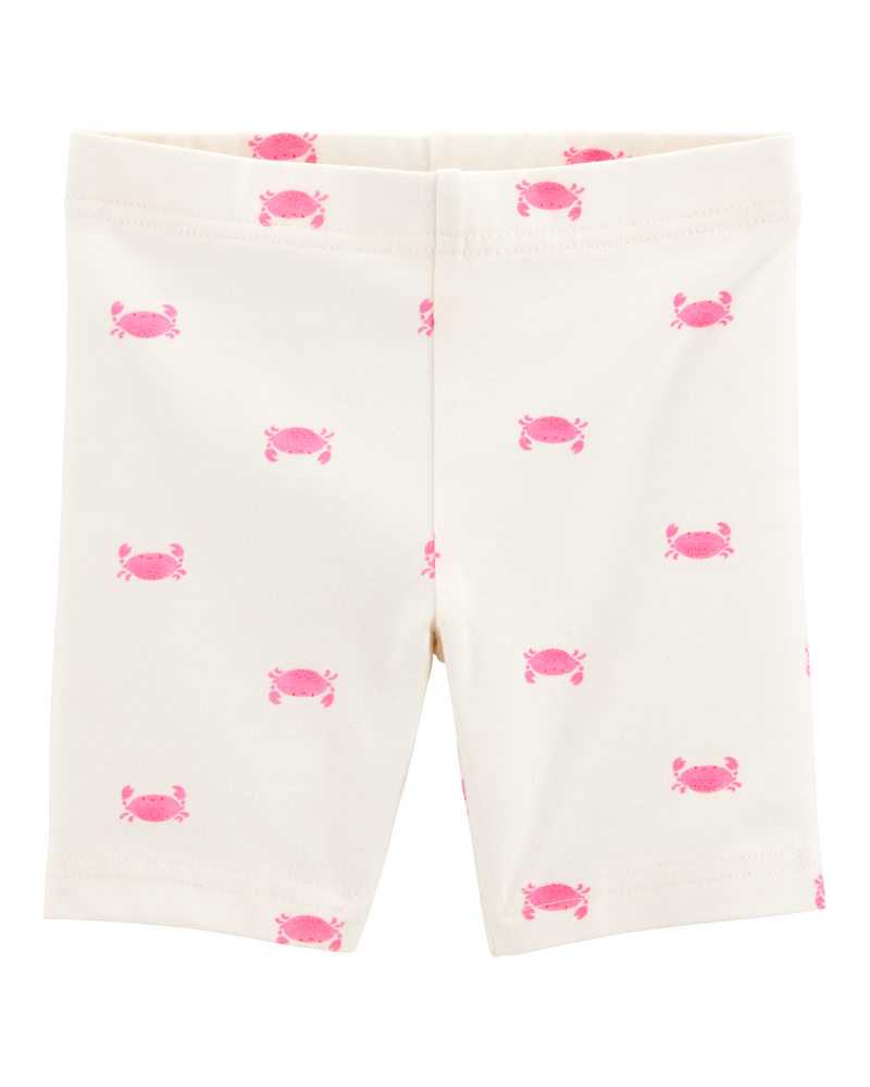 Toddler Girl Crab Print Bike Shorts, image 1 of 6 slides
