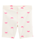 Toddler Girl Crab Print Bike Shorts, image 1 of 6 slides