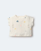 Tout-petit fille - T-shirt ample &agrave; imprim&eacute; ch&acirc;teau de sable &ndash; Cr&egrave;me, image 2 sur 6 diapositives
