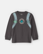 T-shirt manches longues &agrave; imprim&eacute; fus&eacute;e de l&rsquo;espace dinosaure pour tout-petit - Gris, image 1 sur 4 diapositives