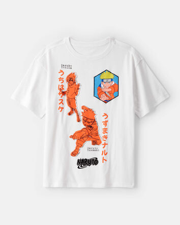 Jeune - T-shirt &agrave; manches courtes Naruto - Blanc, 