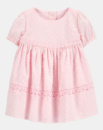 Baby Textured Babydoll Dress- Pink, 