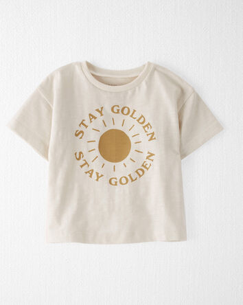 T-shirt imprimé en coton biologique Stay golden, 