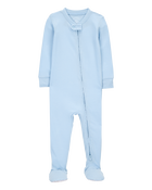 Baby Solid PurelySoft Footie 1-Piece Pyjamas - Blue, image 1 of 5 slides