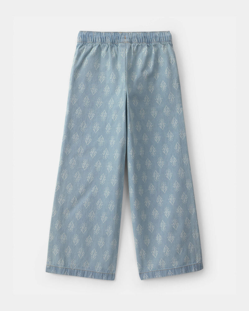 Filles - Pantalon &agrave; enfiler floral en chambray - D&eacute;lav&eacute; clair, image 2 sur 3 diapositives