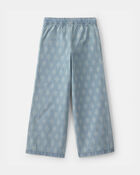 Filles - Pantalon &agrave; enfiler floral en chambray - D&eacute;lav&eacute; clair, image 2 sur 3 diapositives