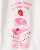 Toddler Girl Desserts 100% Cotton Snug Fit 4-Piece Pyjamas - Pink/White, image 3 of 4 slides