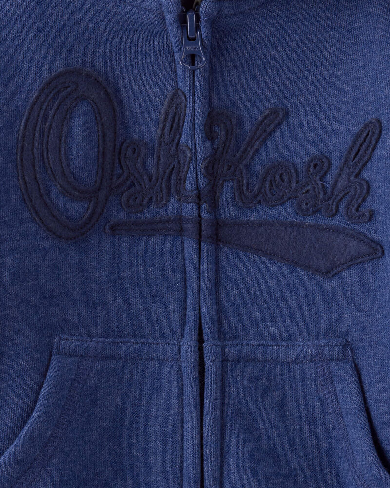 Baby Boy OshKosh Fleece Logo Zip Hoodie - Blue, image 3 of 4 slides