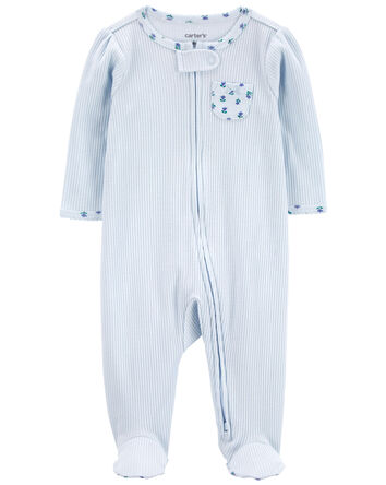 Baby Floral 2-Way Zip Thermal Sleep & Play Pajamas, 