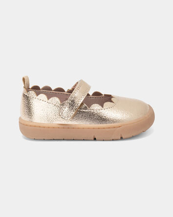 Baby Girl Every Step&reg; First Walker Shiny Dress Shoes - Gold, 