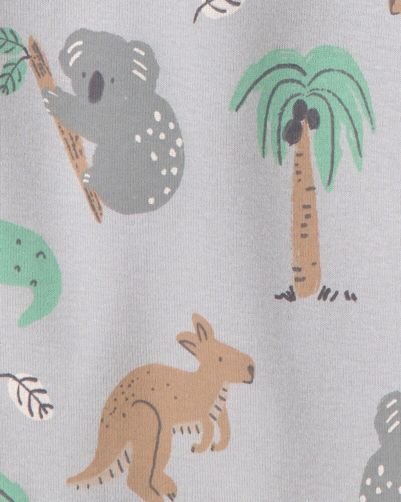Baby 3-Pack Organic Cotton Bodysuits in Aussie Friends Print, image 5 of 6 slides
